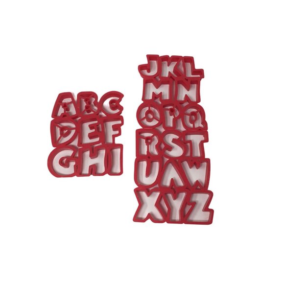 Lot of 26 Red Plastic Alphabet Cookie Cutter Letters A-Z - Picture 2 of 3
